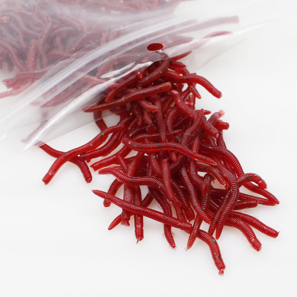 Soft Bloodworm Fishing Lures for Trout, Crappie & Panfish – 50/100/200 Pack