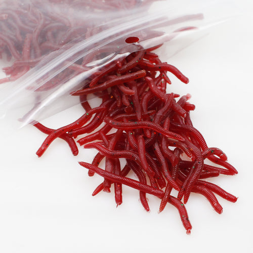 Soft Bloodworm Fishing Lures for Trout, Crappie & Panfish – 50/100/200 Pack
