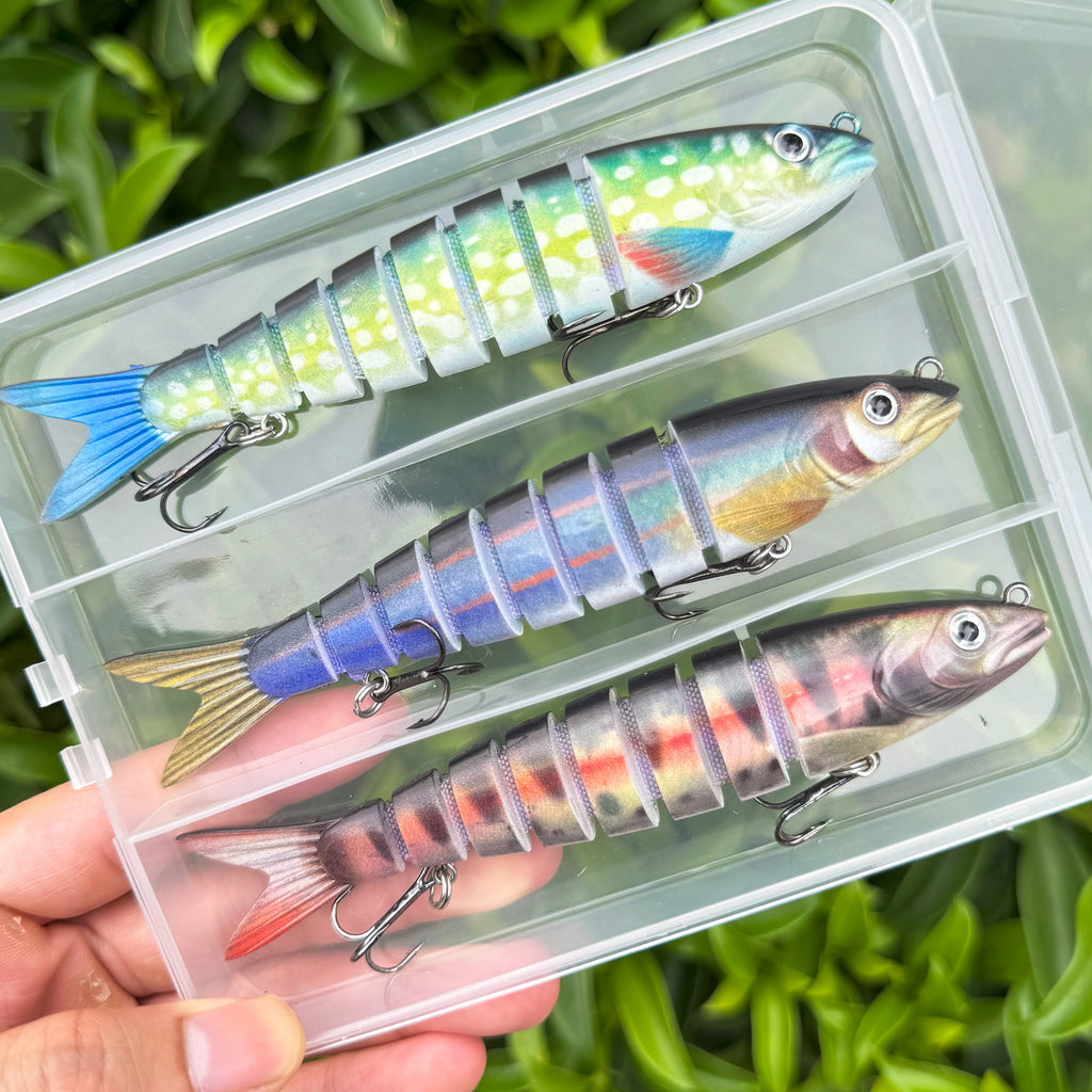 3PCS Jointed Swimbait Fishing Lures Set | Realistic Hard Baits for Bass, Pike, Trout & Perch