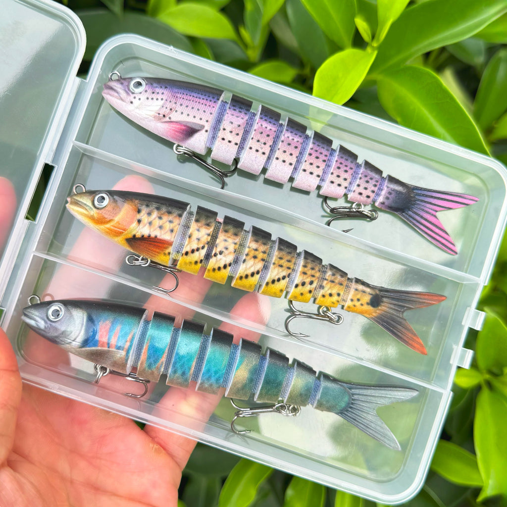 3PCS Jointed Swimbait Fishing Lures Set | Realistic Hard Baits for Bass, Pike, Trout & Perch