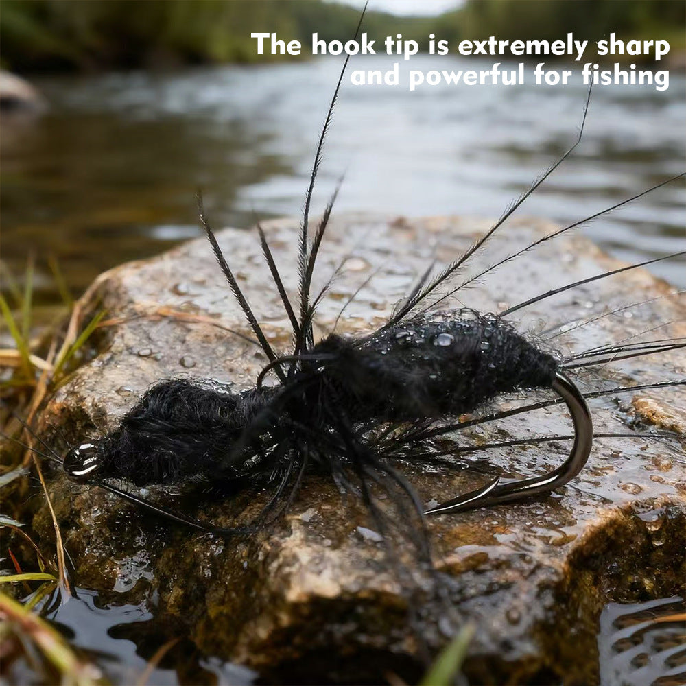 40PCS Dry Fly Fishing Flies Kit with Waterproof Fly Box