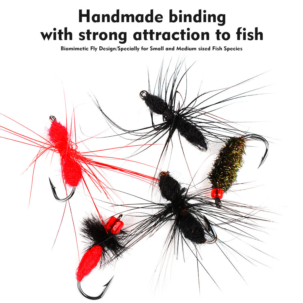 40PCS Dry Fly Fishing Flies Kit with Waterproof Fly Box