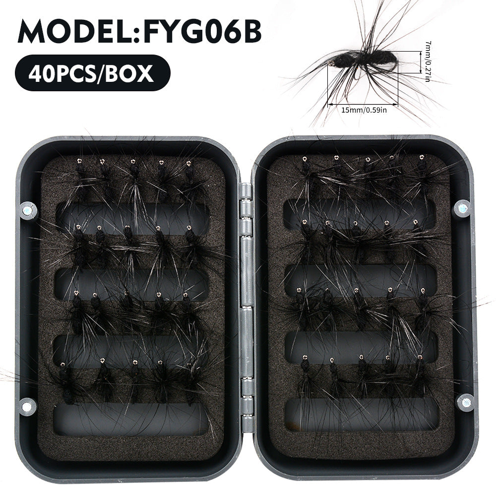 40PCS Dry Fly Fishing Flies Kit with Waterproof Fly Box