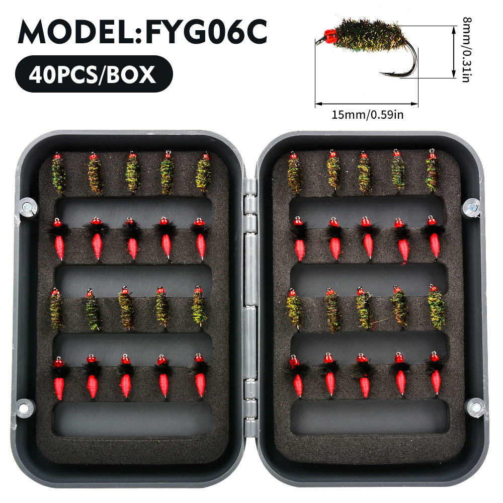 40PCS Dry Fly Fishing Flies Kit with Waterproof Fly Box