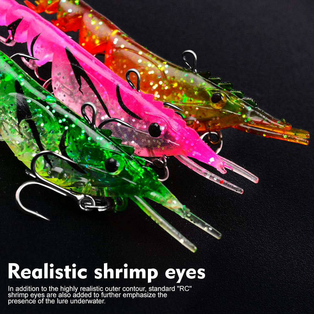 3D Shrimp Fishing Lure – Soft Jointed Swimbait with Dual Treble Hooks
