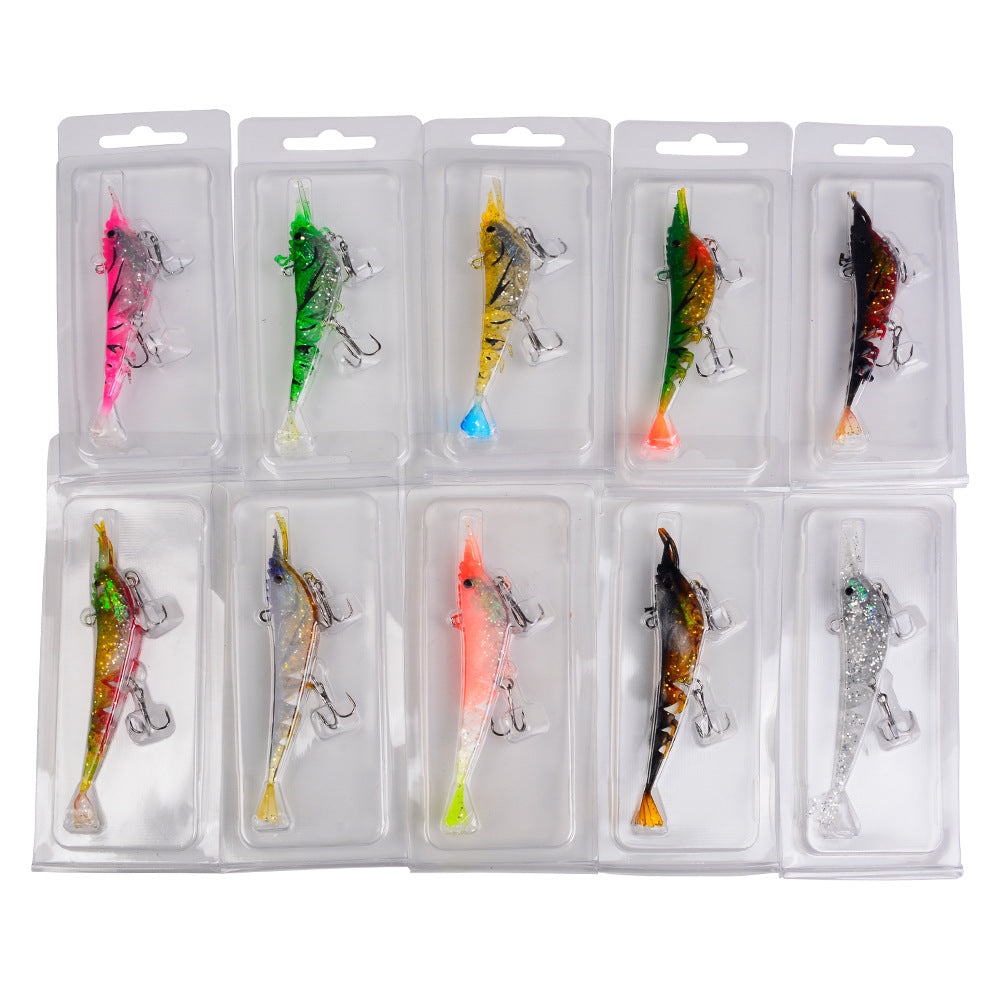 3D Shrimp Fishing Lure – Soft Jointed Swimbait with Dual Treble Hooks
